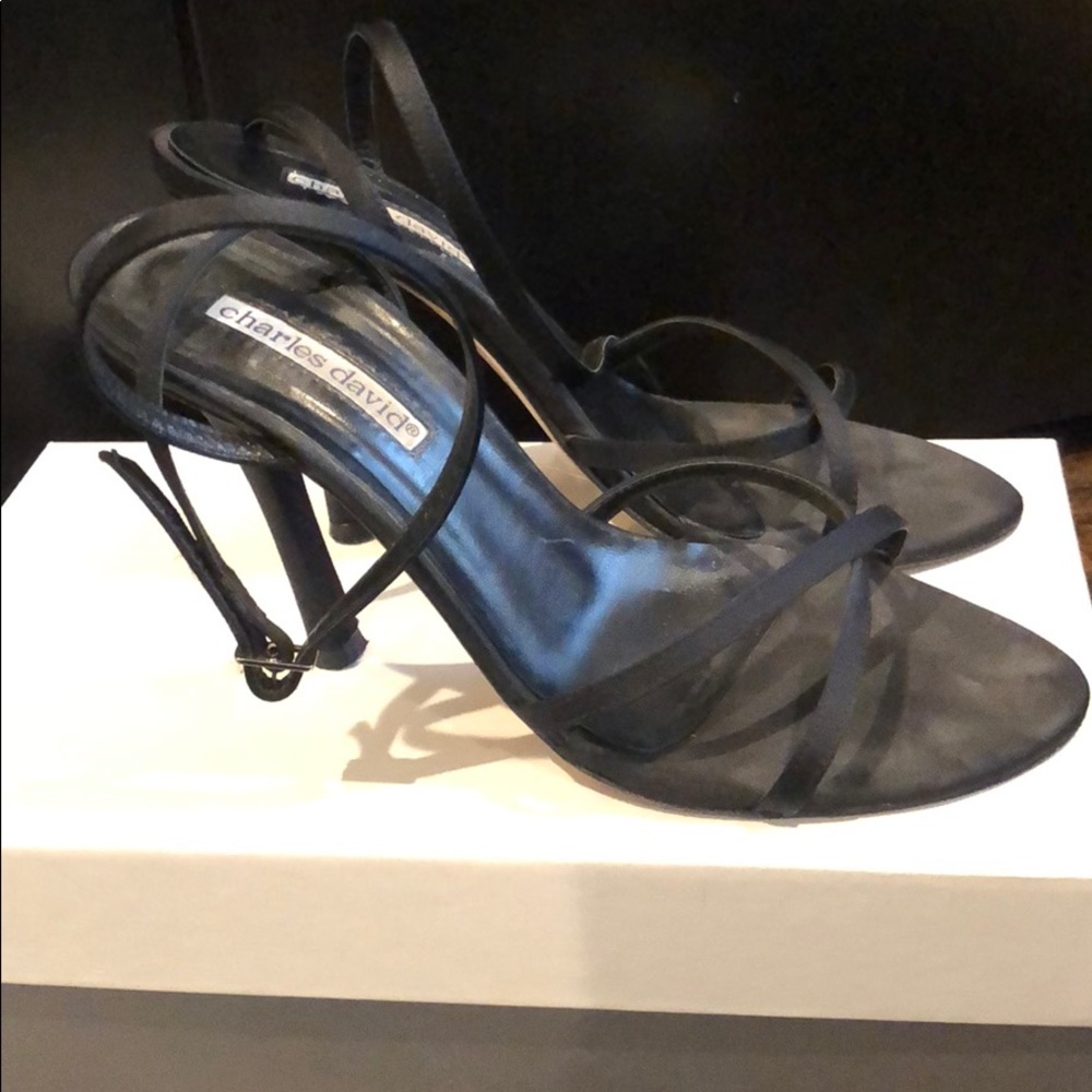 Charles David satin black heels